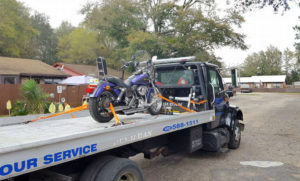 motorcycle towing by autoworks towing and recovery